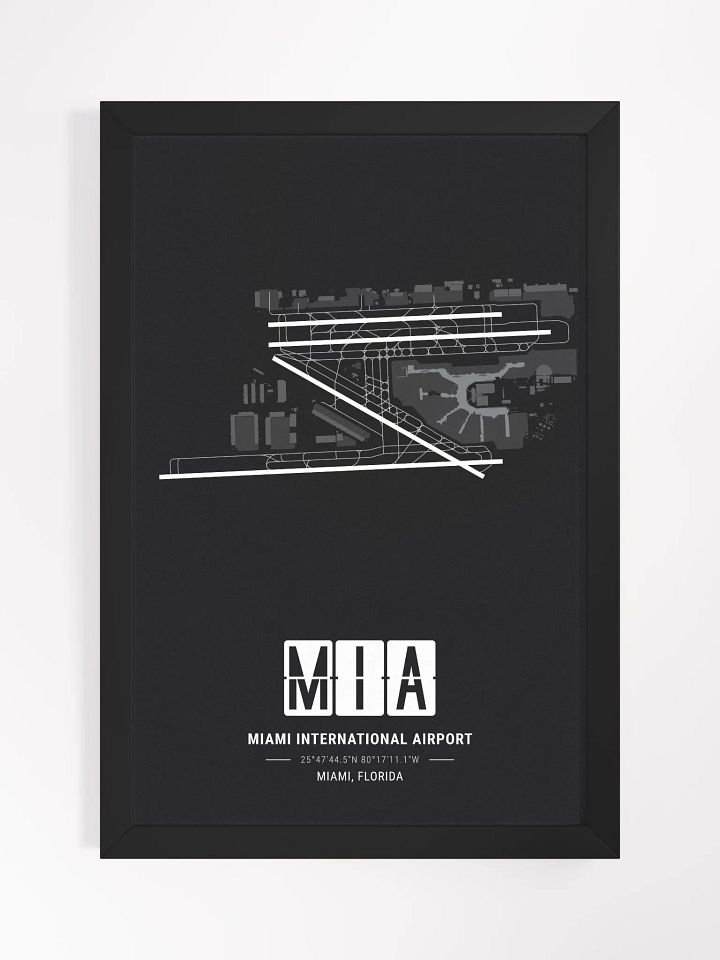 Framed Airport MIA Premium Map On Matt Paper product image (1)