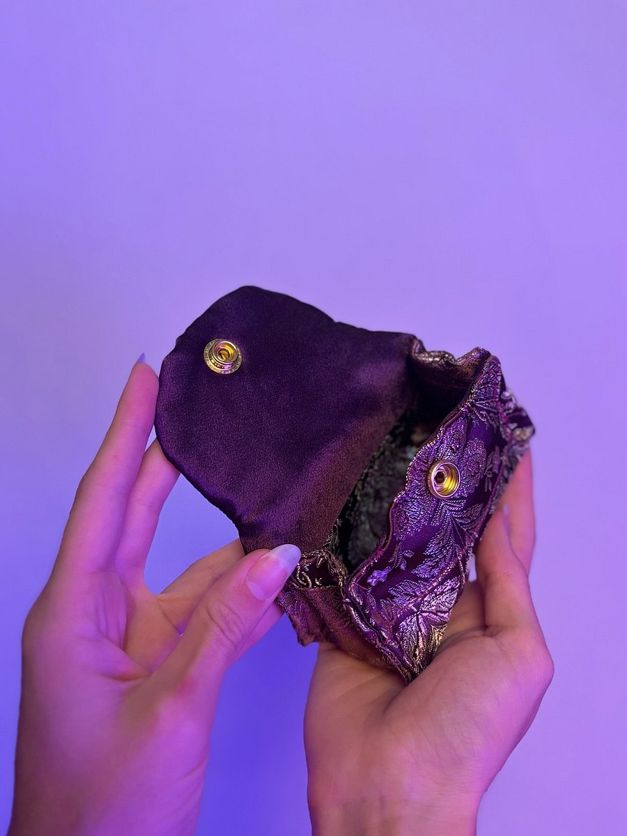 Franken Coin Purse (Floral Coper Gold and Purple) product image (3)