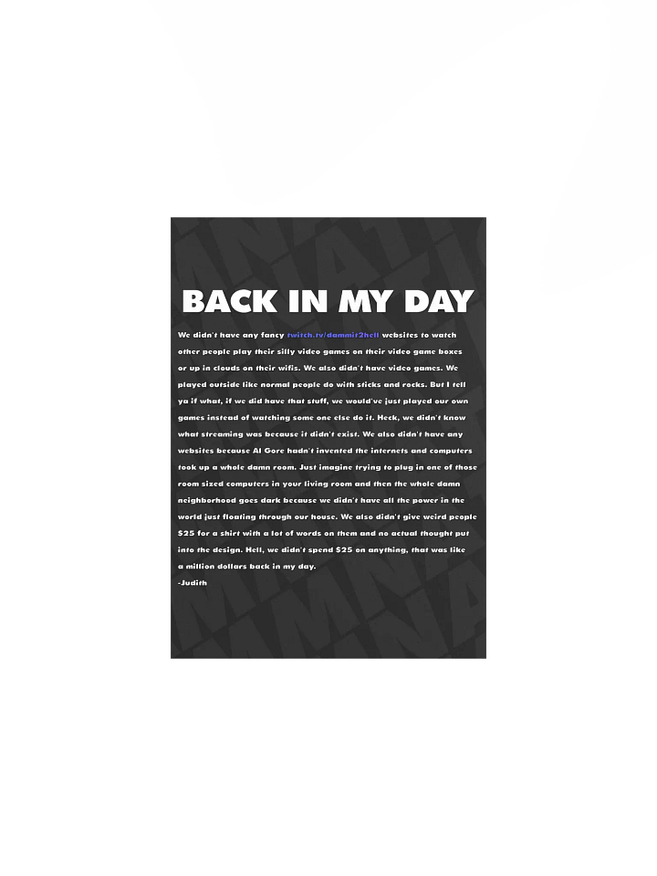 Back In My Day Poster 5" x 7" product image (1)