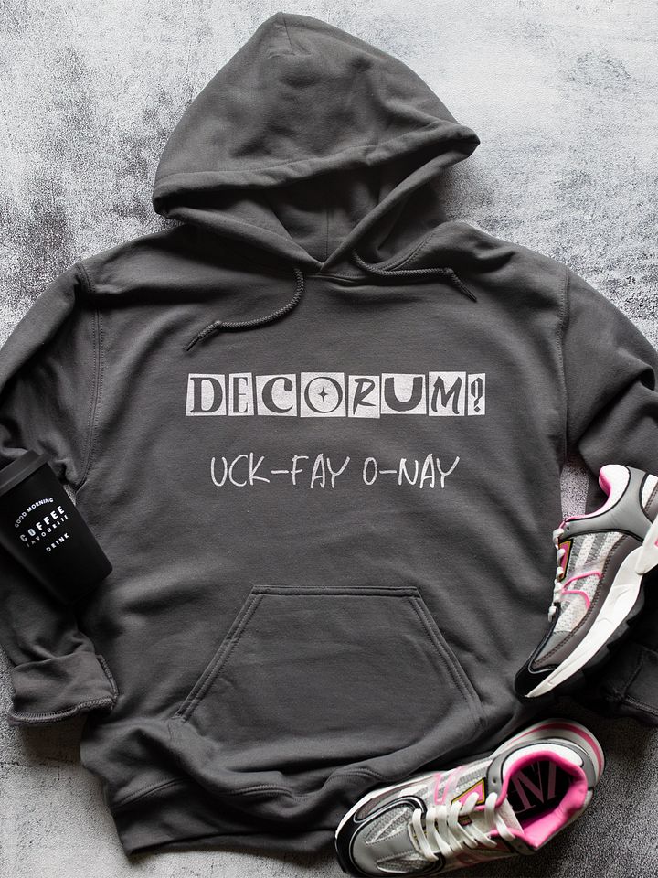 Decorum Doesn't Work Uck-Fay O-Nay Pig Latin Hoodie Sweatshirt product image (5)