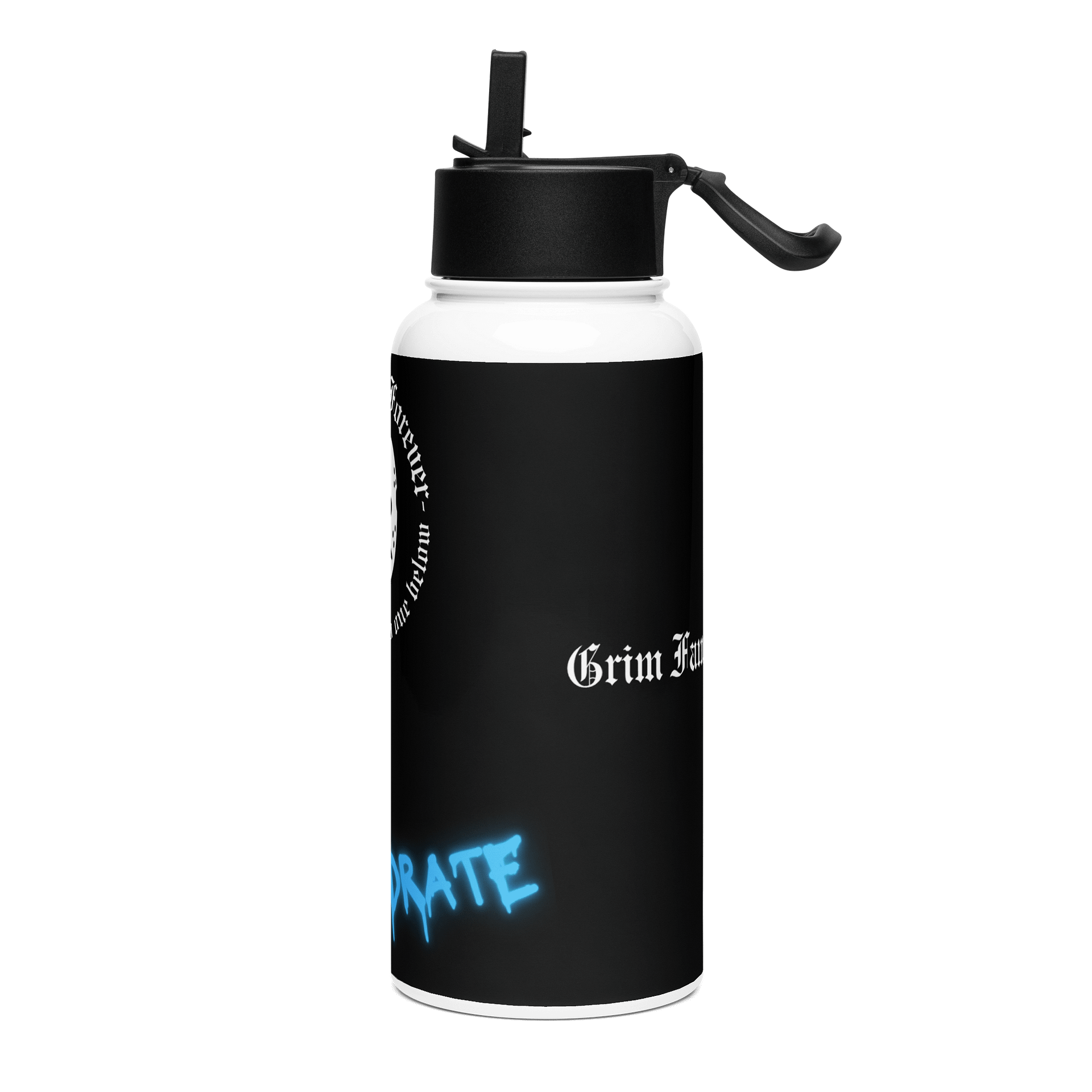 GRIM FAM "HYDRATE” Bottle #6 - Double-walled stainless steel with vacuum insulation -32 oz (950 ml) product image (3)
