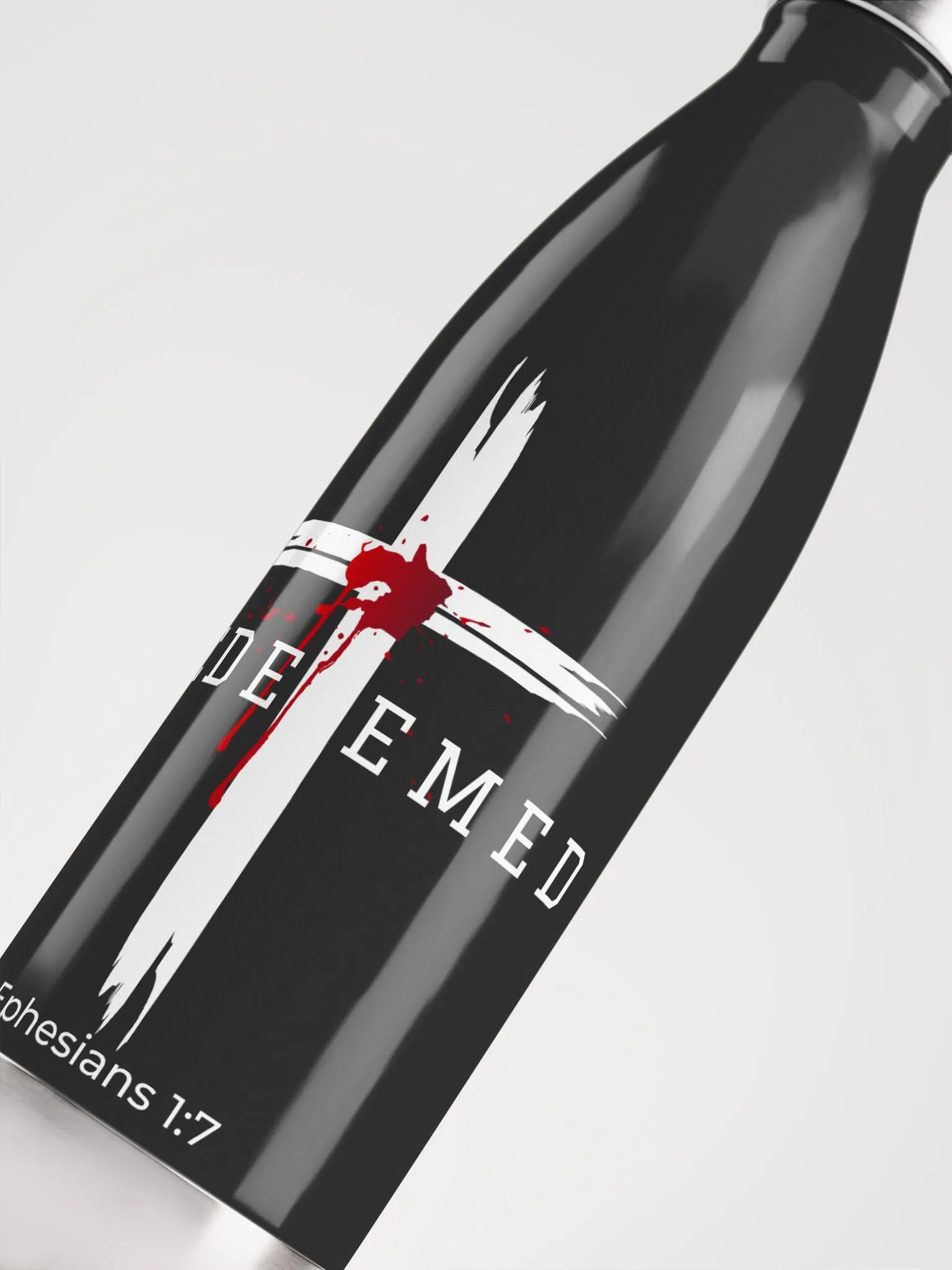 Redeemed by the blood of Jesus - Ephesians 1:7 Stainless Steel Water Bottle product image (5)
