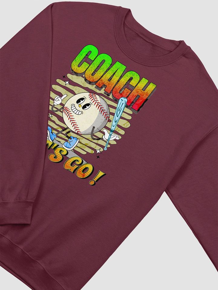 Retro Mascot Coach Lets Go Baseball Playtime Crewneck Sweatshirt product image (10)