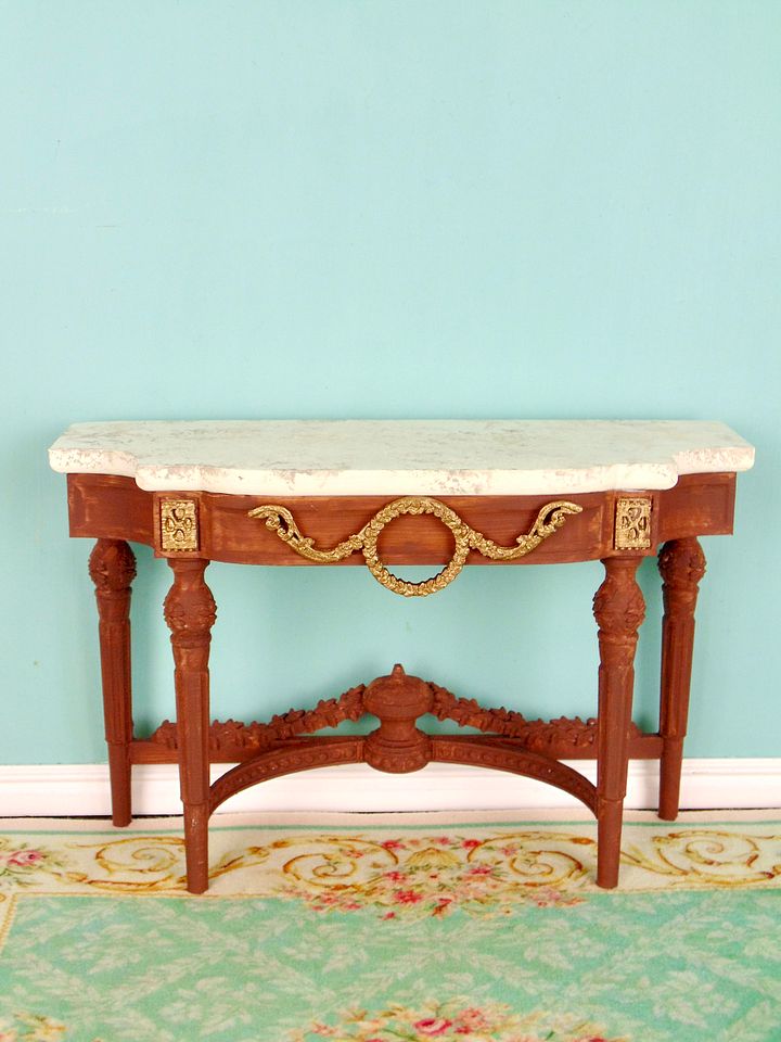 1:6 scale console table for 12” fashion dolls WALNUT color product image (2)
