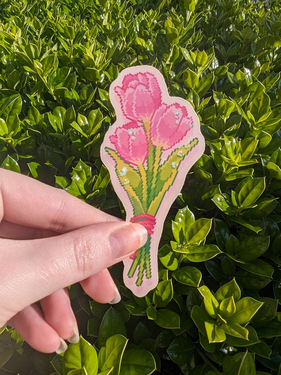 Pink Tulip Sticker✂️ product image (2)