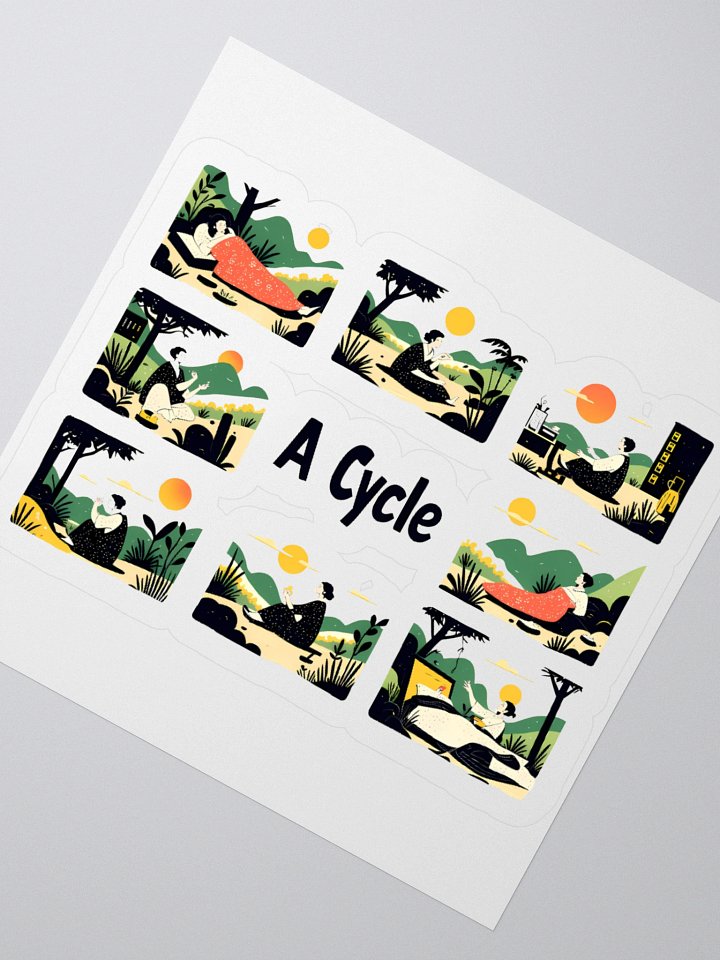 Nature-Inspired Life Cycle Art | Harmonious Illustration Sticker product image (5)