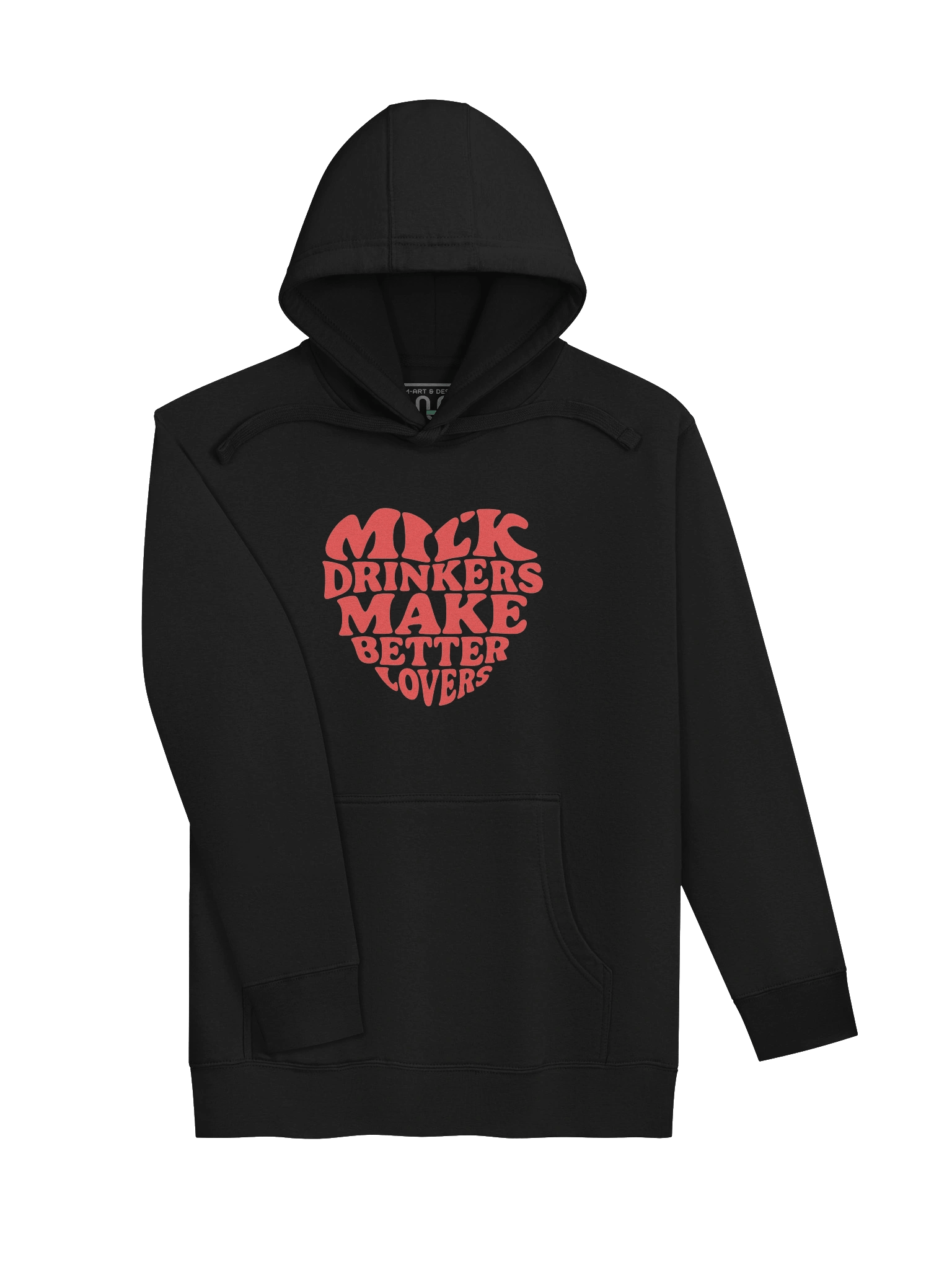 Milk Drinkers Make Better Lovers no.2 – Bold Heart Statement Hoodie- by M‑Art & Design product image (3)