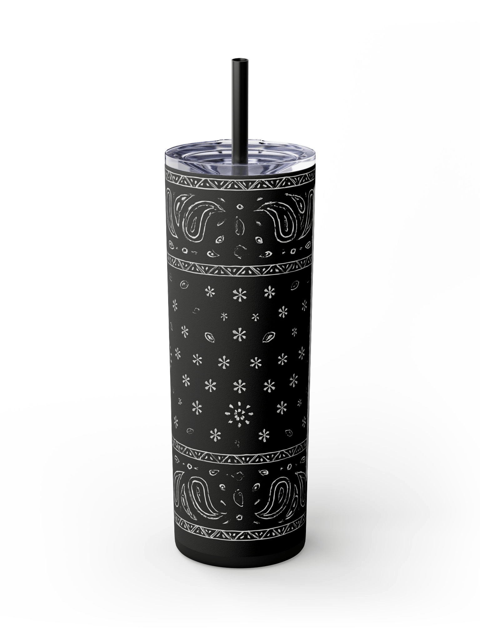 Chingona Tumbler Wrap PNG, Black Bandana Skinny Tumbler Sublimation Design, 20oz Digital Download product image (6)