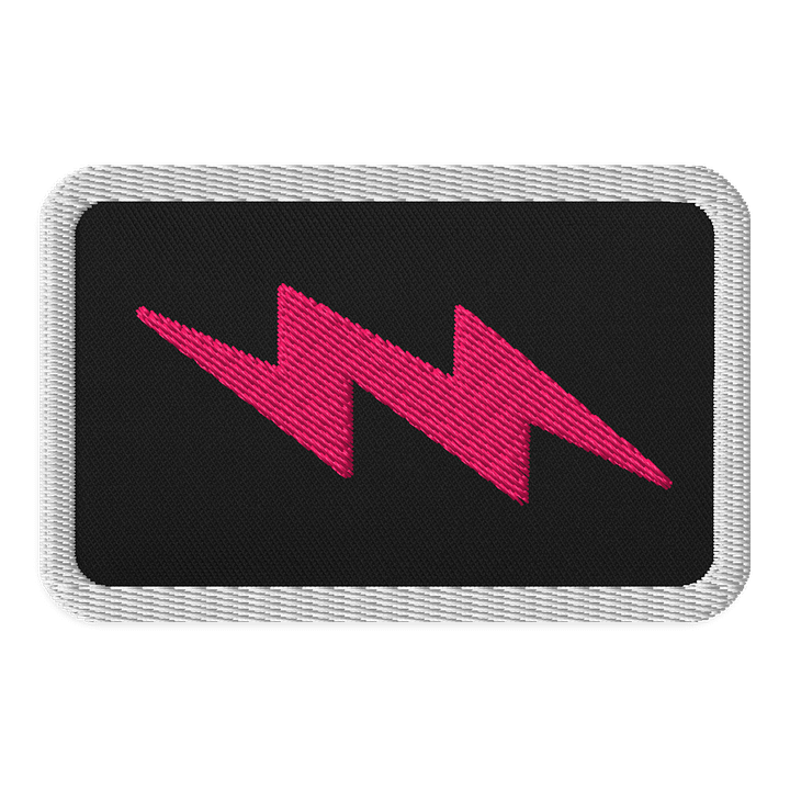 Rectangle Lightning Bolt Patch in Pink - 3.5" x 2.25" product image (1)