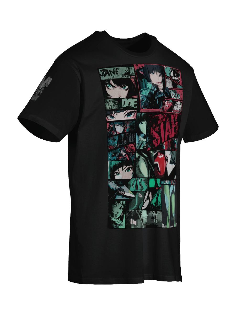 3-Print Premium Heavyweight Jane Doe "STAB!" Design T-Shirt with Shoulder Print AND BackPrint! Zenless Zone Zero product image (4)