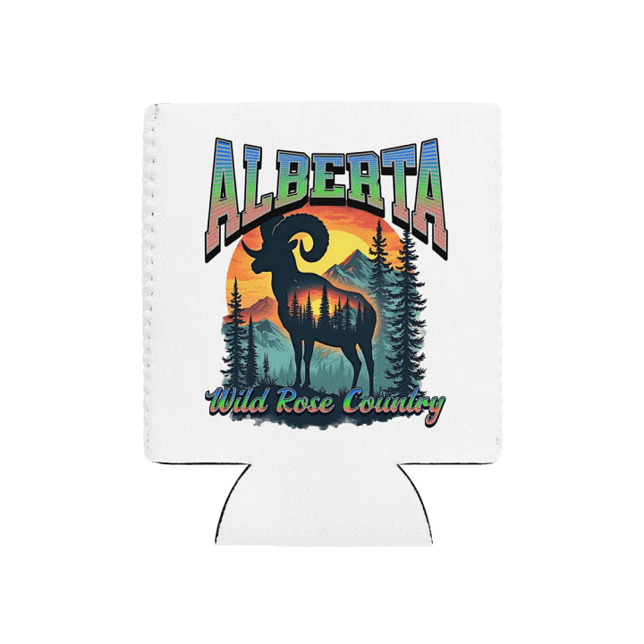 Alberta Wild Rose Country Rocky Mountain Bighorn Sheep Adventure Can Cooler product image (1)