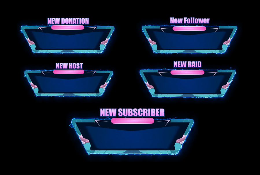 Cyber Stream Overlay Animated, Blue Overlay Animated, Stream Overlay Animated product image (5)