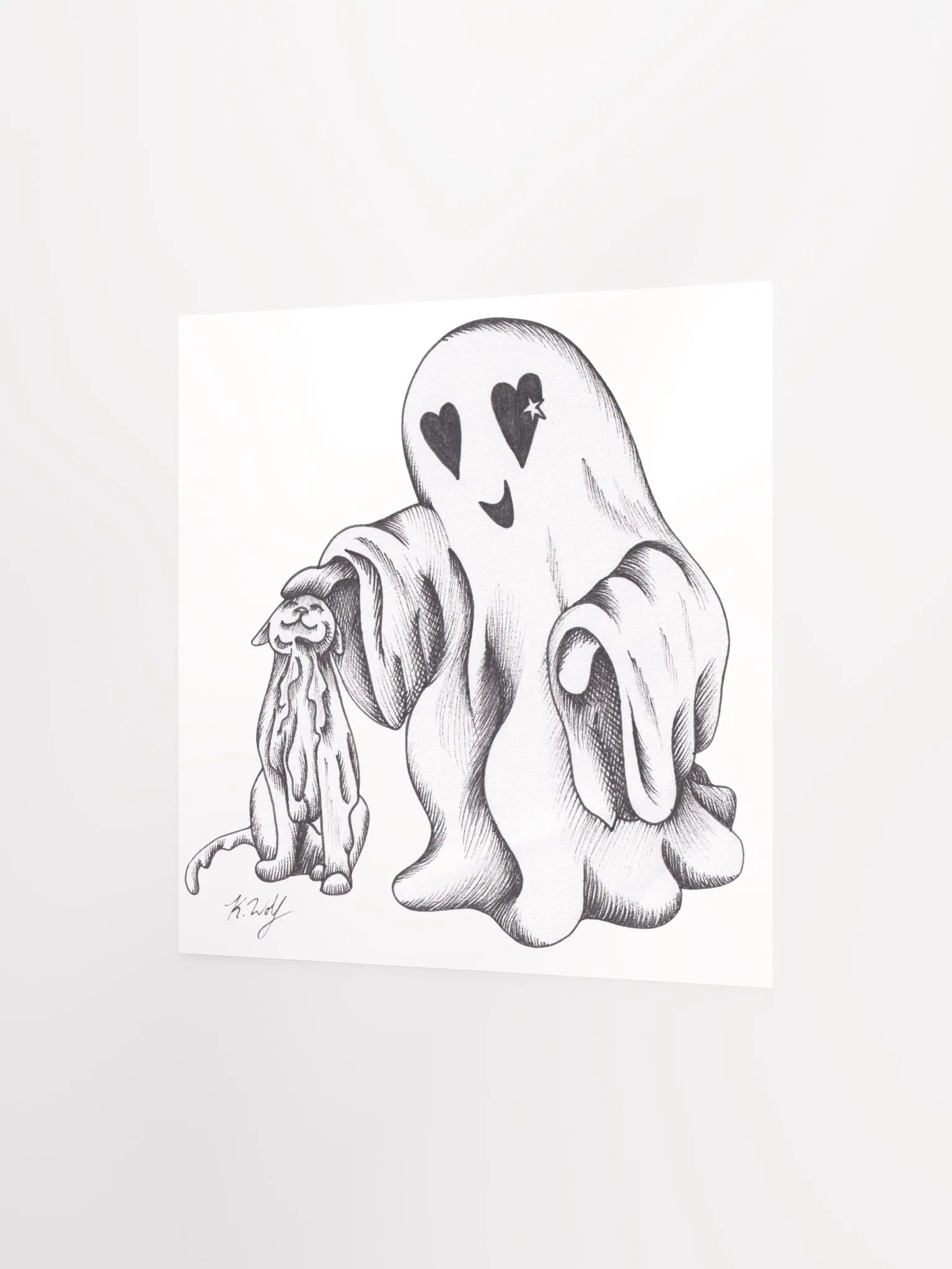 Ghost Cat and Ghost Matte Poster product image (2)