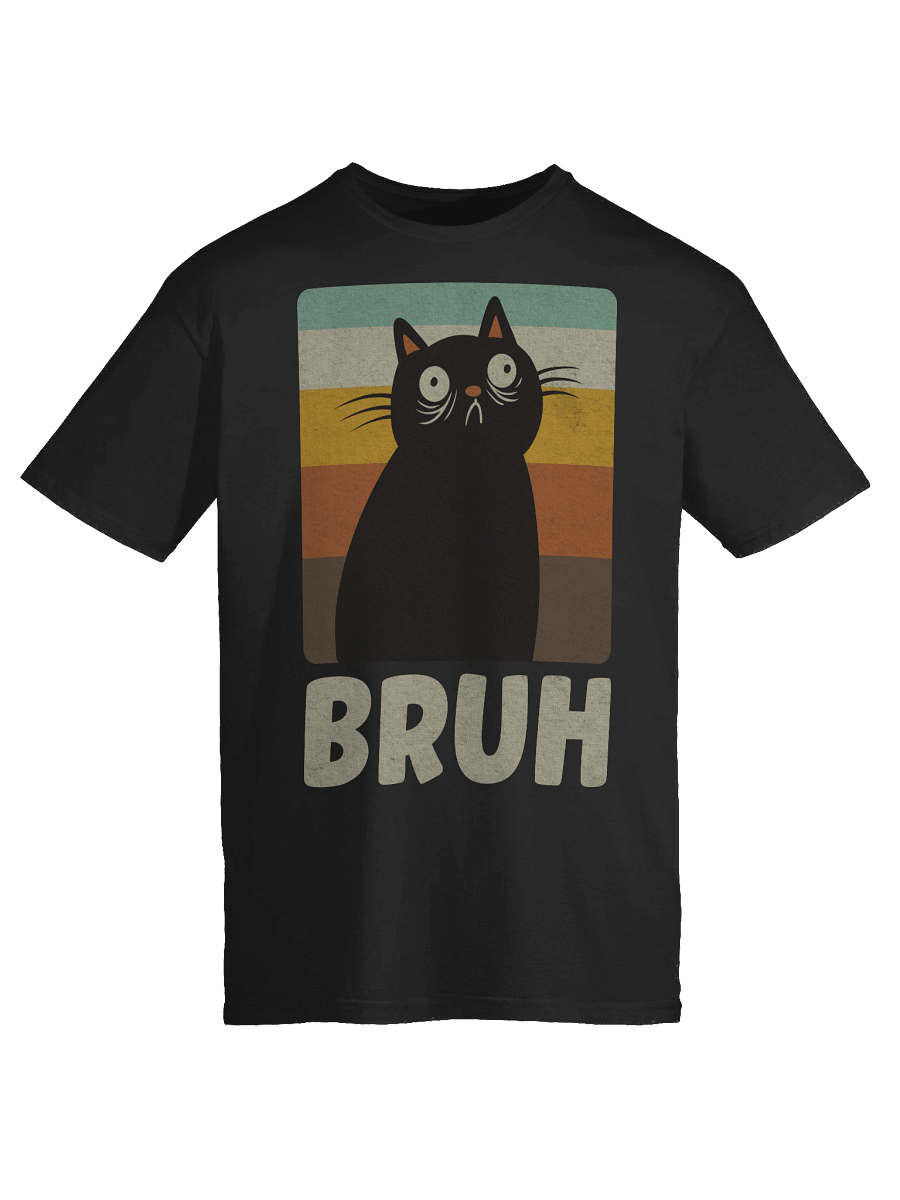 Black Cat BRUH Retro T-Shirt product image (51)