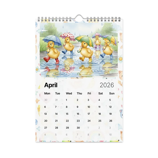 ADORABLE ANIMALS WALL CALENDAR 2026