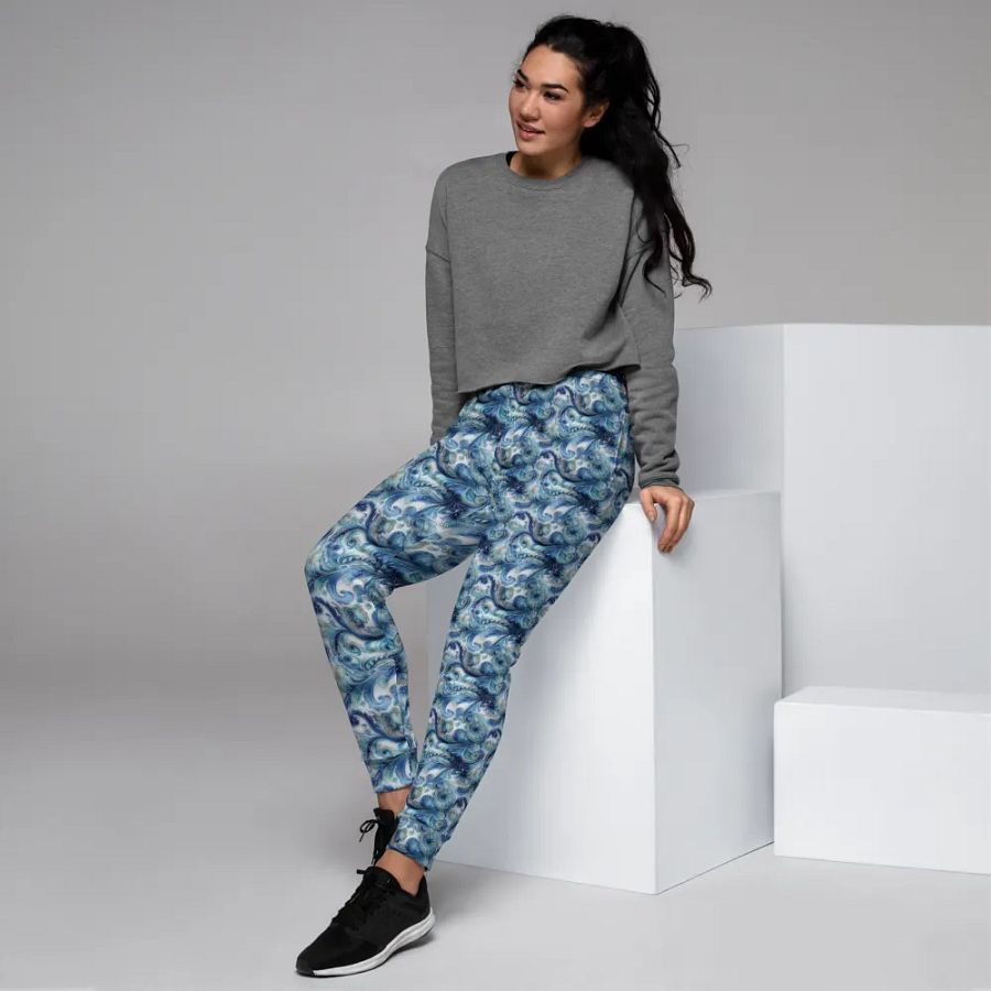 Blue Floral Lose Fit Joggers product image (6)