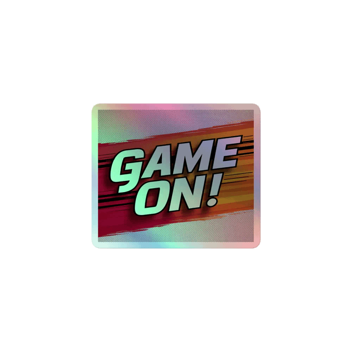 Holographic "Game On!" Sticker - Dynamic Gaming Decal product image (1)