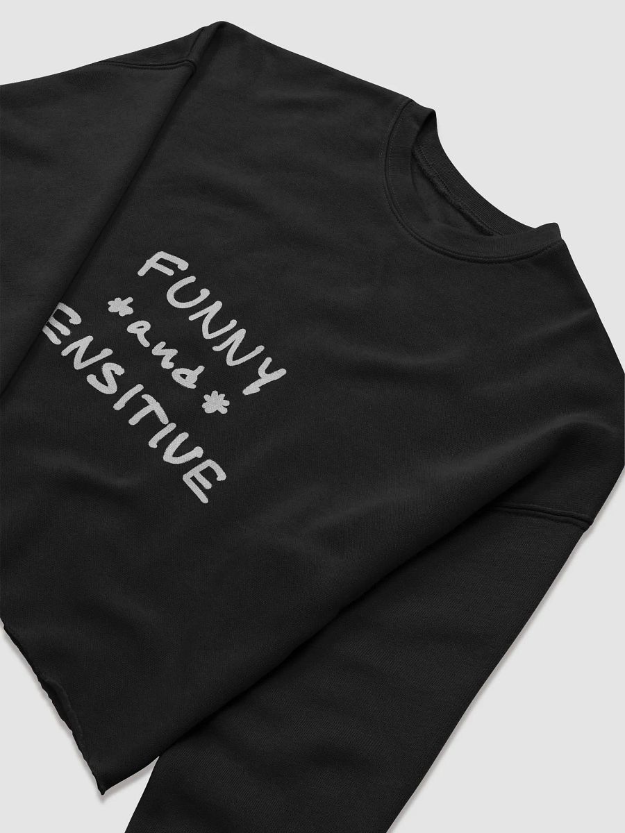 FUNNY *and* SENSITIVE (white design) women’s fleece crop sweatshirt product image (5)