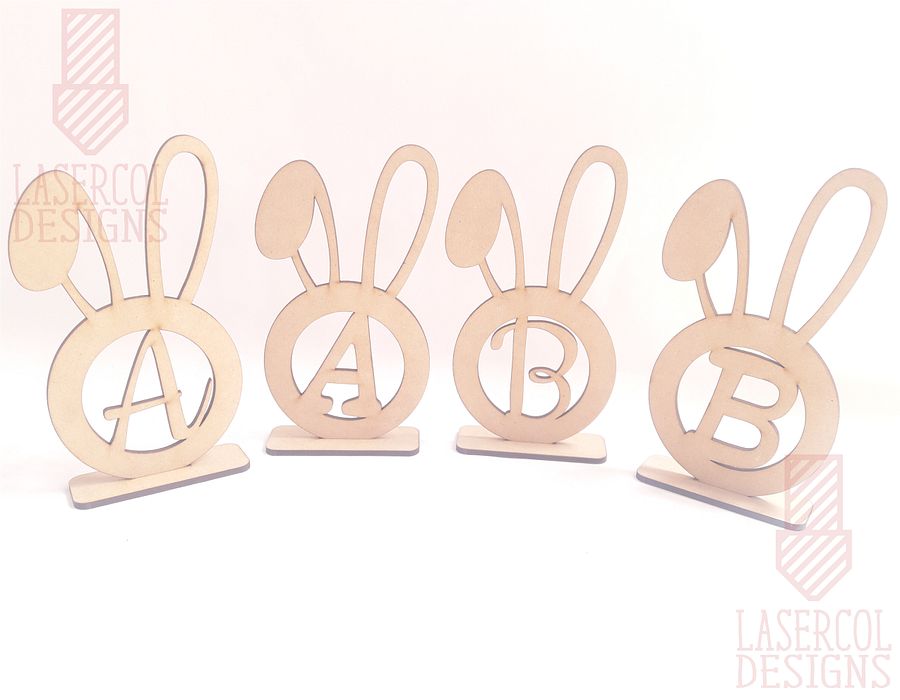 Easter Bunny Monogram with Stand - Laser Cut Files product image (3)