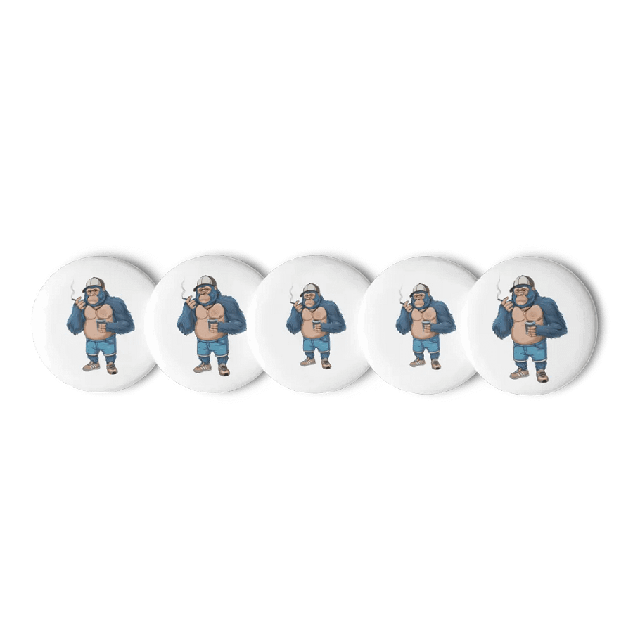 Blue Gorilla white Set of Pin Buttons product image (5)