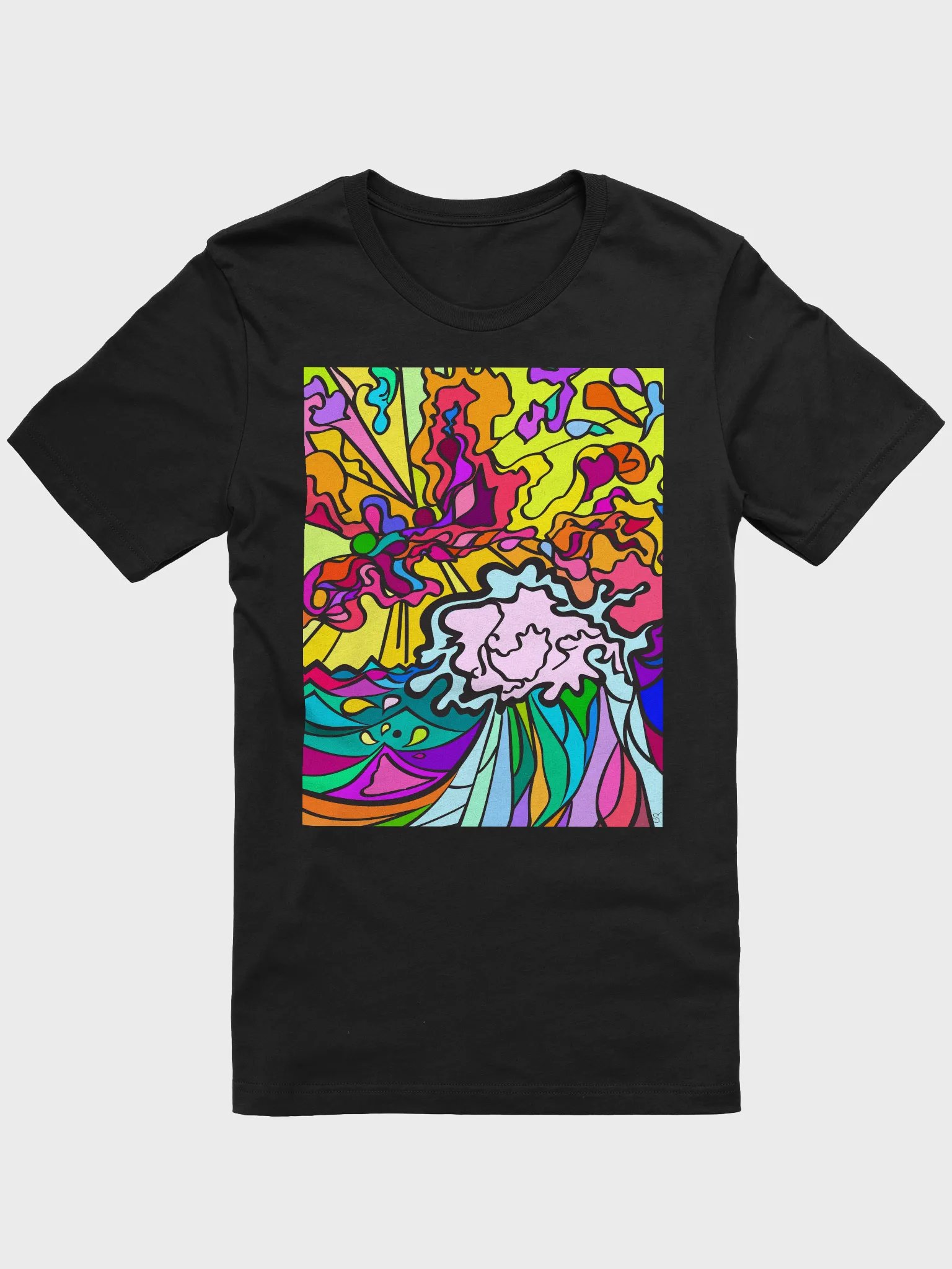 Vibrant Swirls Unisex T-Shirt – Wave at Sunset product image (7)