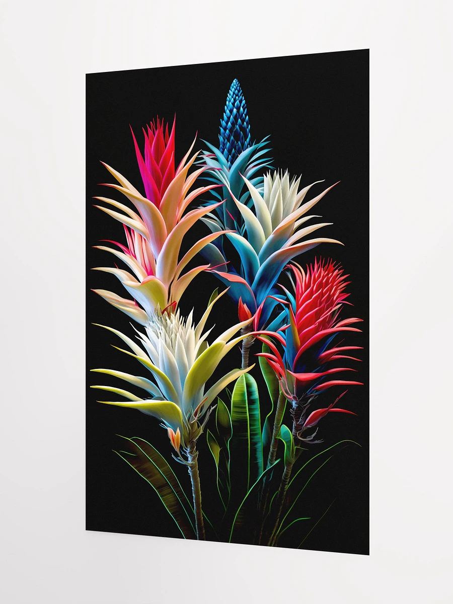 Exotic Aechmea Bromeliads - Vibrant Tropical Flower Art Print Matte Poster product image (5)