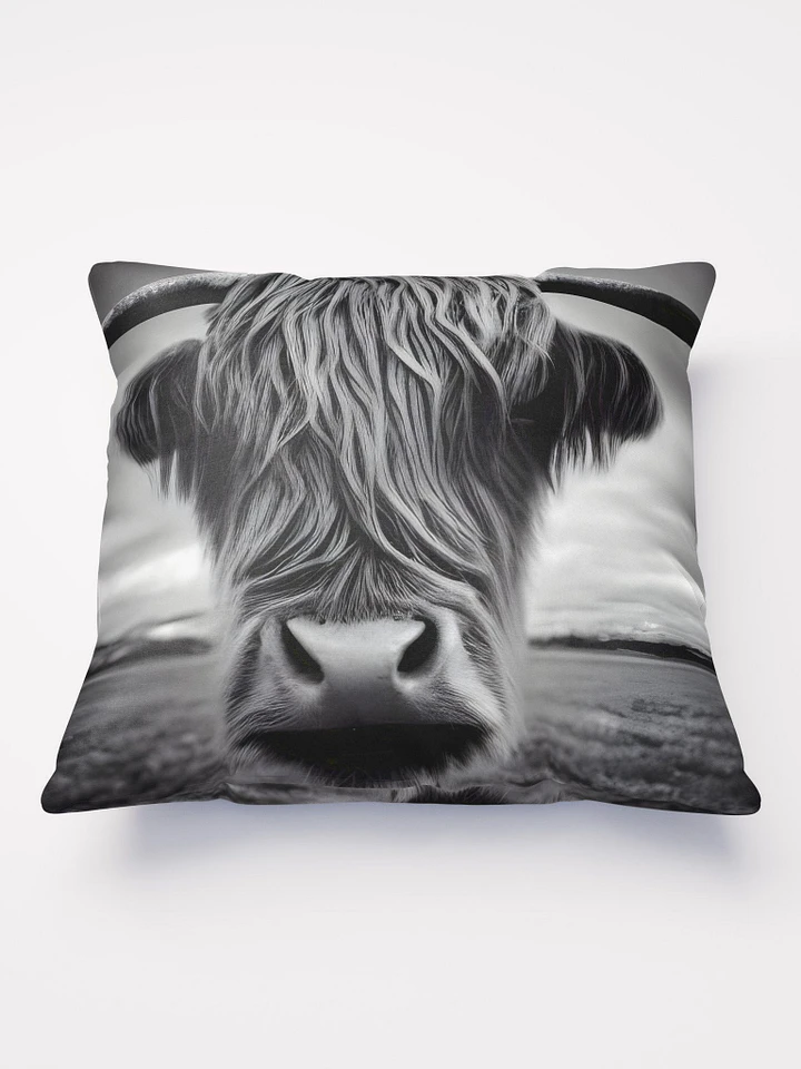 Black & White Highland Cow Photo Pillow product image (2)