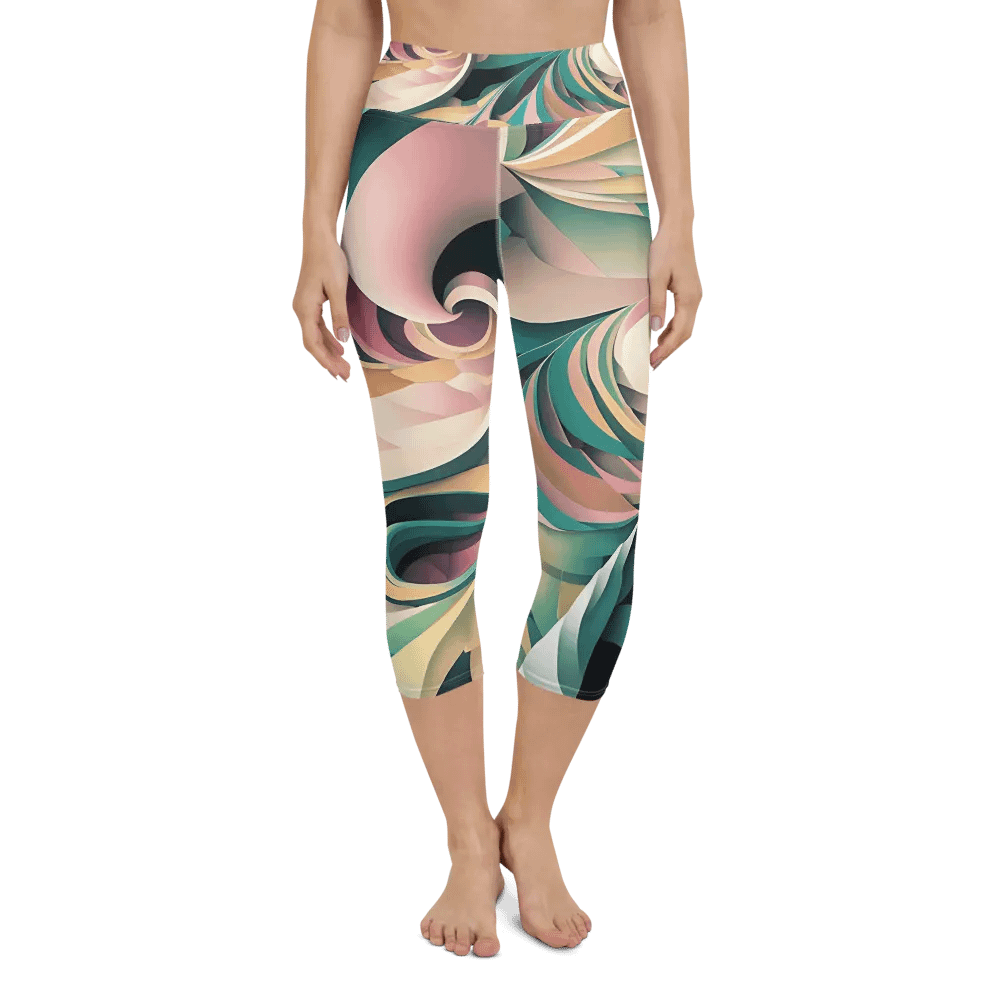 Abstract Lithographic Pattern Design Yoga Capri Legging - V6 product image (6)