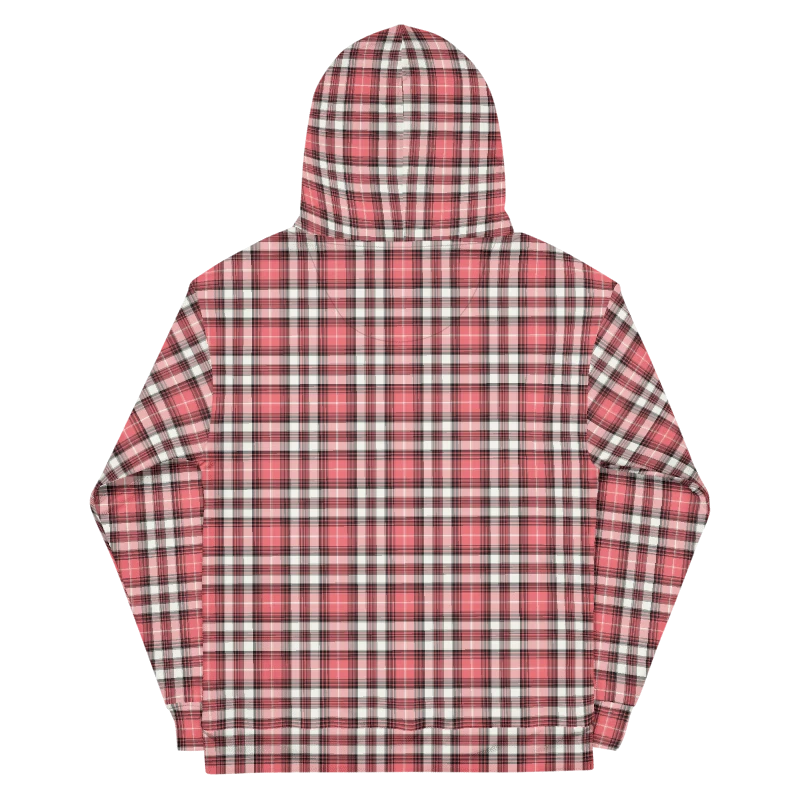 Coral Pink, Black, and White Plaid Hoodie product image (7)