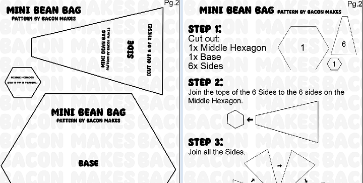 Mini Bean Bag Sewing Pattern product image (2)