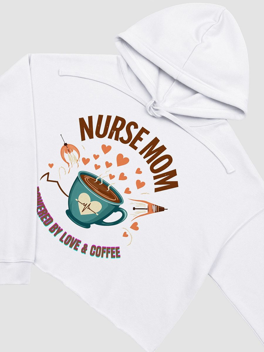 Heartbeat Nurse Mom, powered by coffee Crop Hoodie product image (14)