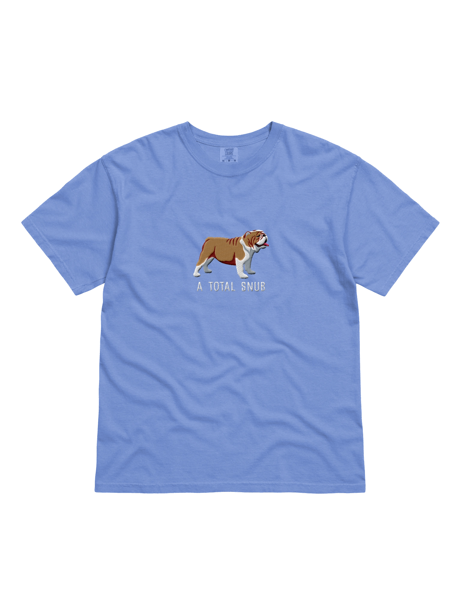 A Total Snub T-Shirt(Embroidered) of an English Bulldog(Tan & White) product image (31)