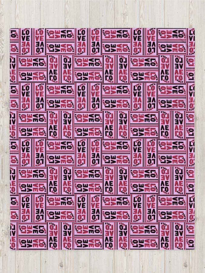 Pure Love Pattern Pink - Throw Blanket product image (3)