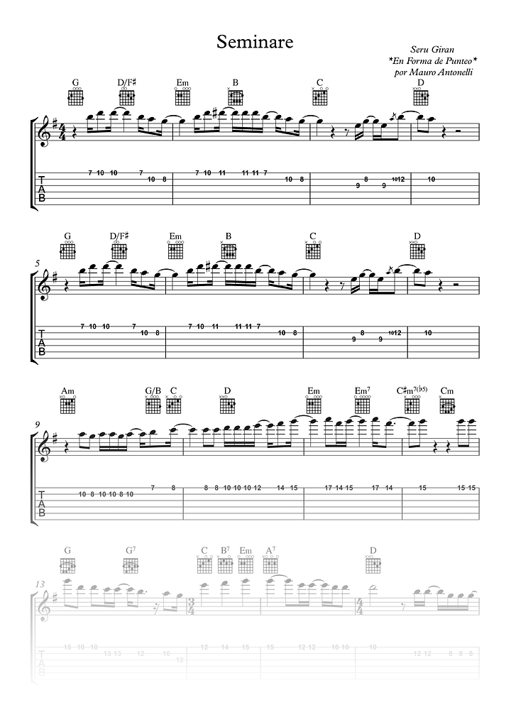 Seminare - Partitura + Tabs + Acordes + Pista product image (1)