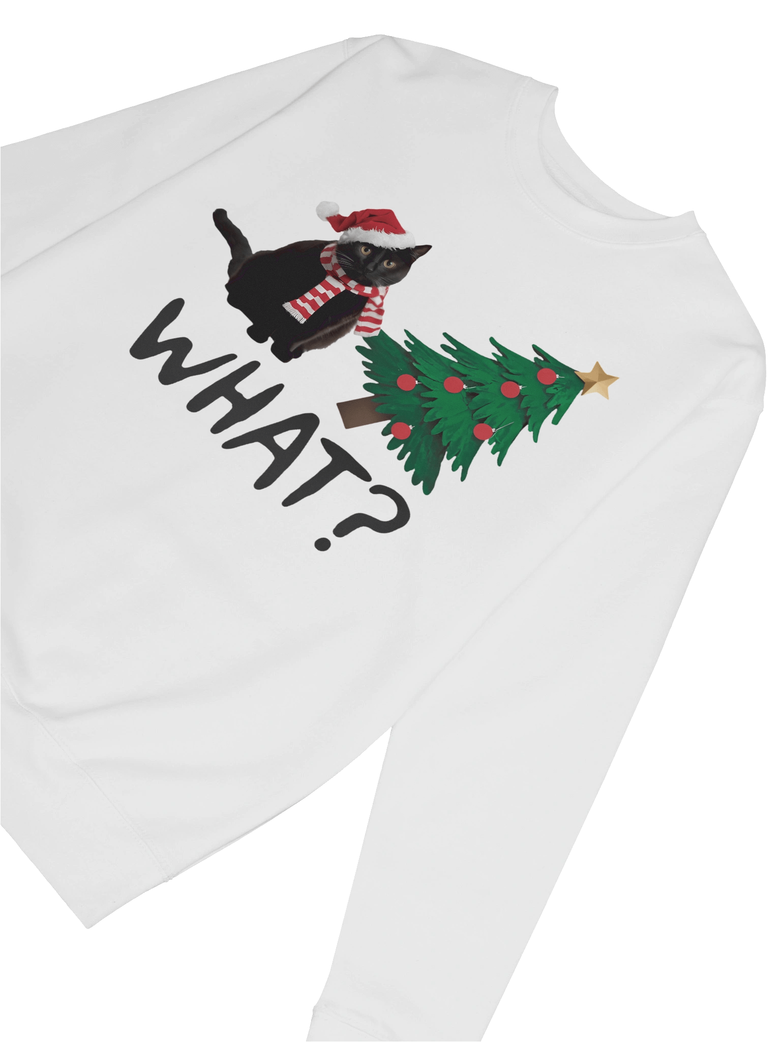 WHAT?" Cat Christmas Sweatshirt | Premium Cozy Crewneck product image (5)