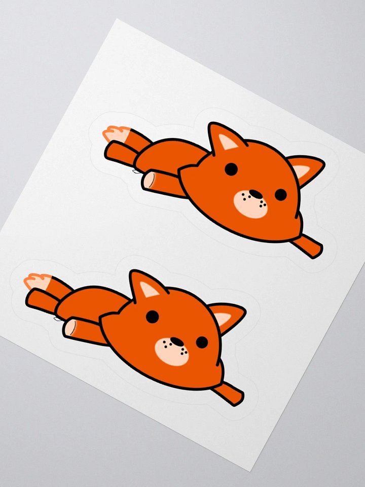 Fox Plush Kiss Cut Stickers (Black Outline) product image (2)