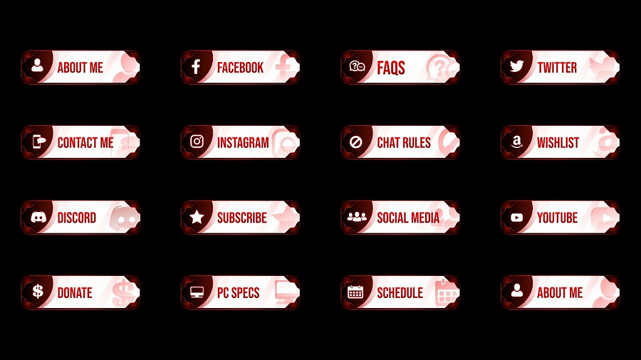 Elegant Red Twitch Panels product image (2)