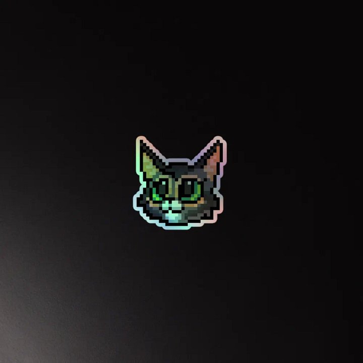 Mysty - Pixel Cat Holographic Sticker product image (2)