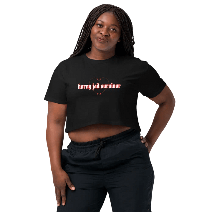 horny jail survivor- crop top (red) product image (2)