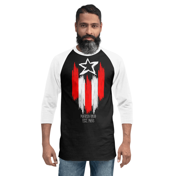 Puerto Rico Flag Drip Jersey Raglan Tee product image (2)