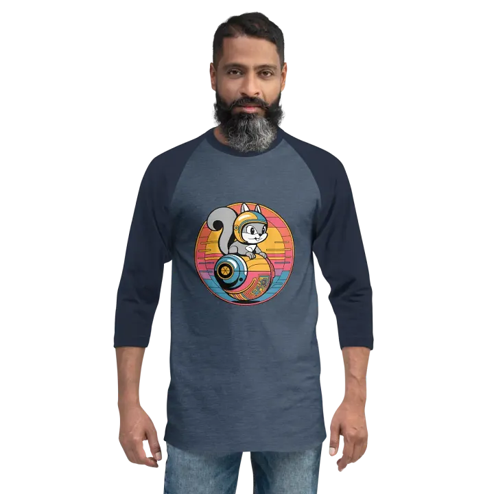 Futuristic Squirrel Helmet Raglan Tee product image (2)