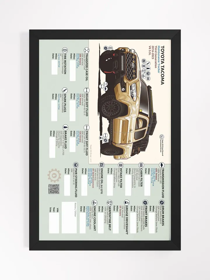 3RD GEN MAINTENANCE TRACKER V1.1 - Sand (Framed) product image (2)