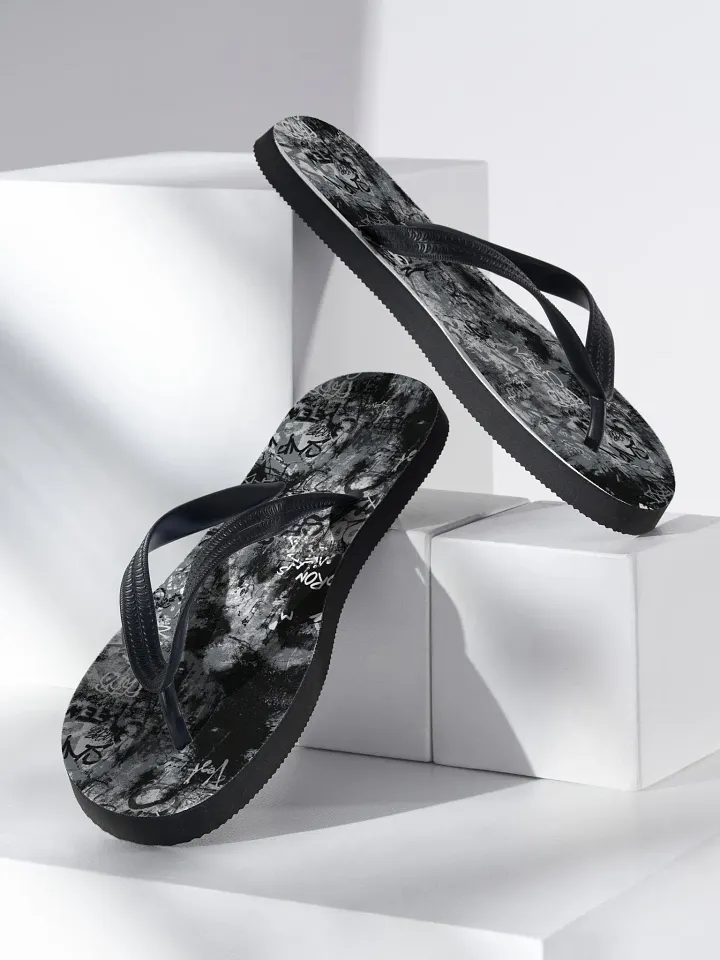 Black and White Graffiti | Unisex Flip-Flops product image (2)