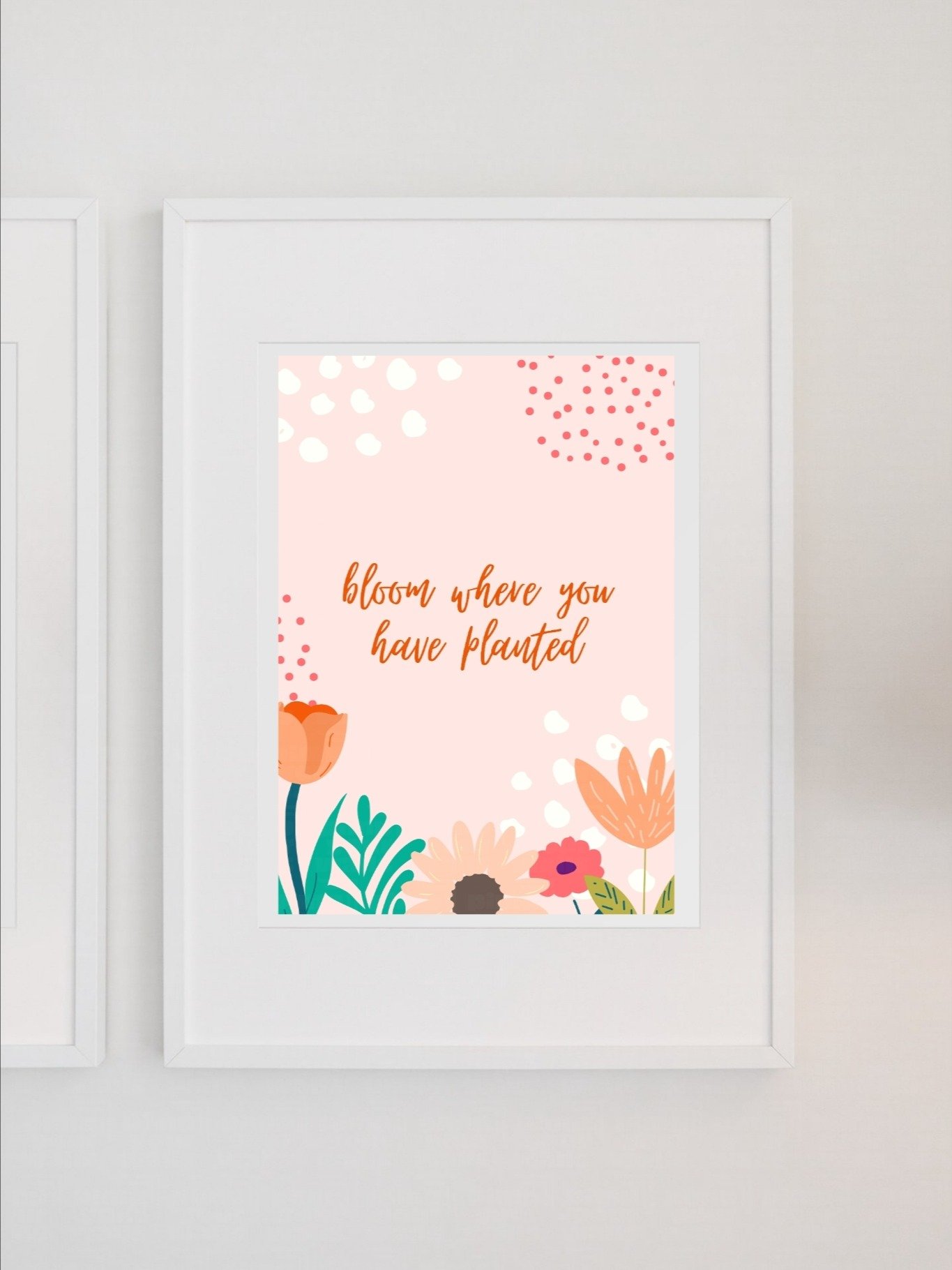 Bloom Where You Have Planted Floral Wall Art - Motivational Quote Poster, Cute Pastel Flower Print, Inspirational Home Decor, Office Art product image (1)