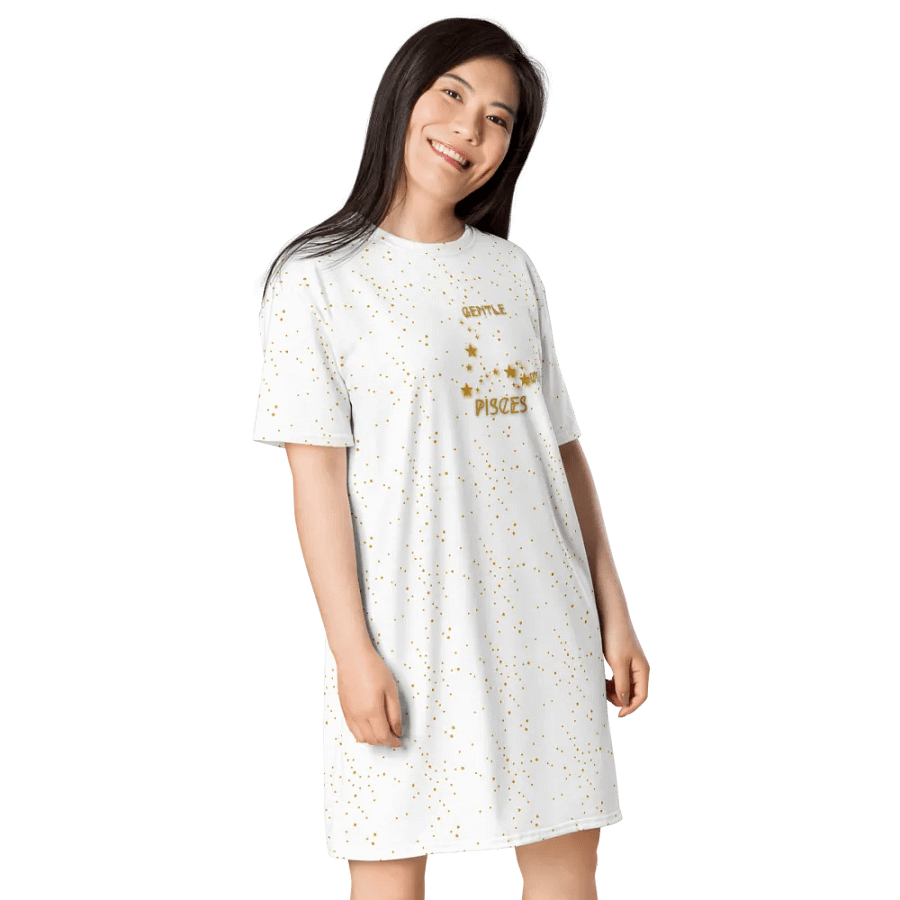 Pisces, Gentle & Wise, White Tee Dress product image (4)