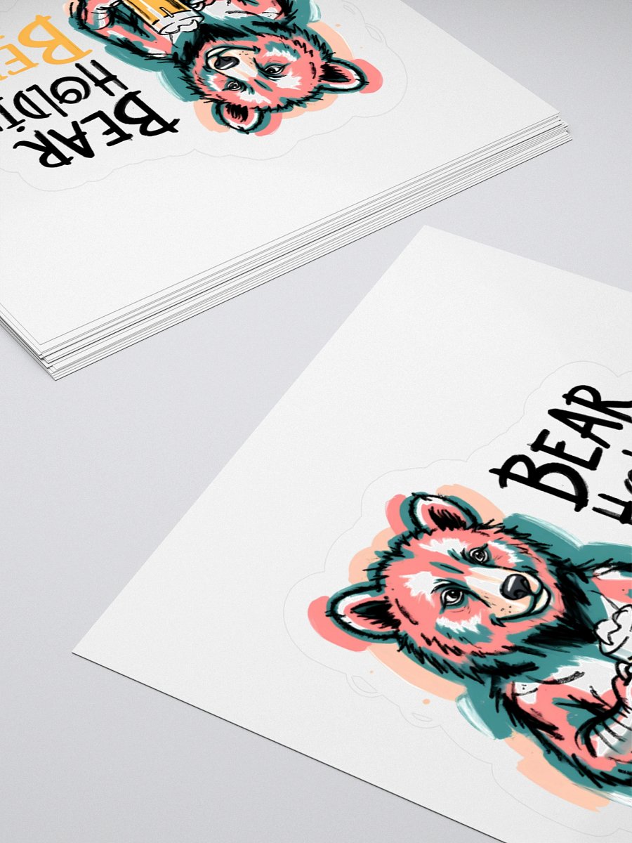 Colorful Bear Enjoying Beer | Vibrant Art Print Sticker product image (11)