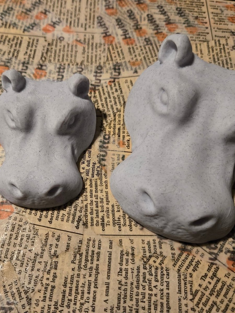 Large Laying Hippo Head - 3D Printed product image (3)