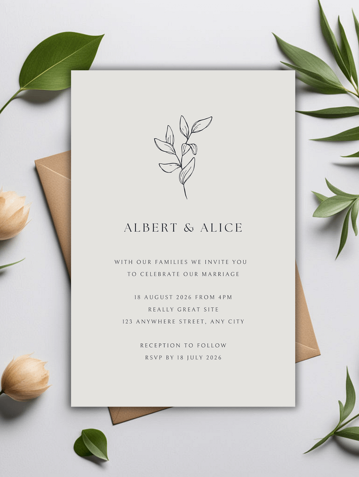 Minimalist Wedding Card - Dizynai (DW-04) product image (1)