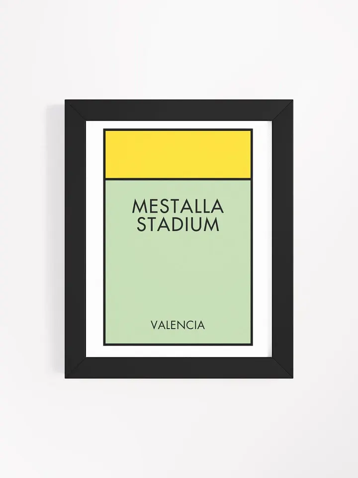 Mestalla Stadium Valencia Monopoly Title Art Framed Print product image (2)