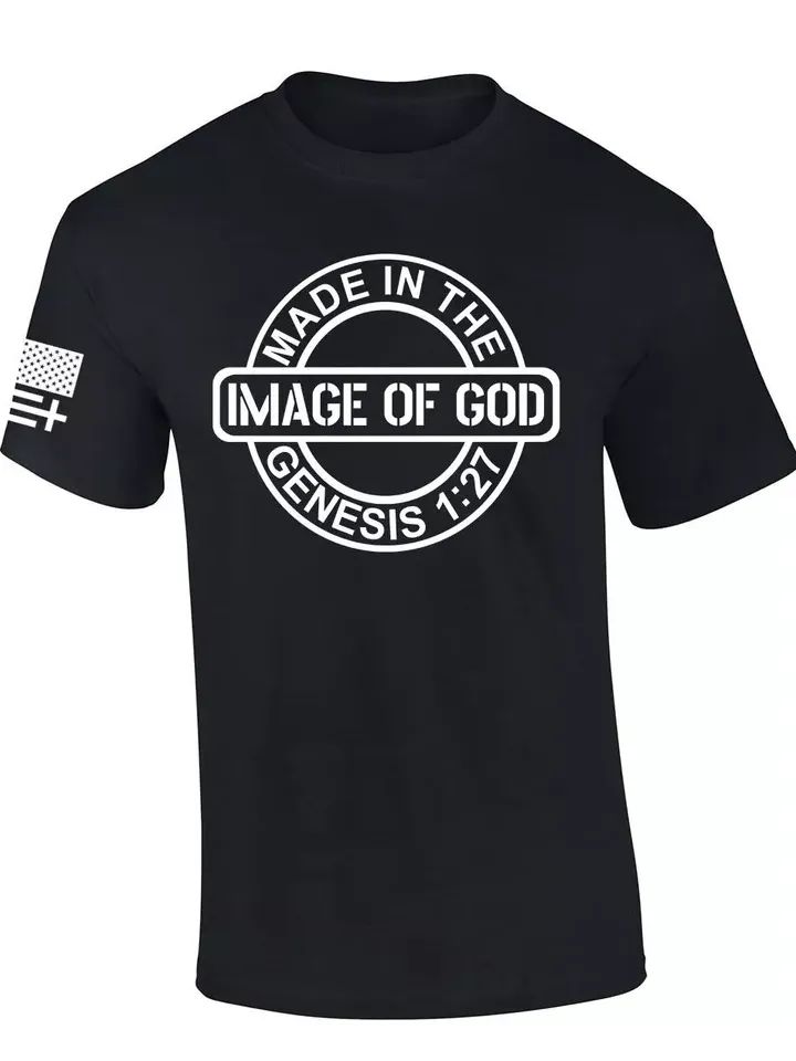 Mens Christian Tshirt Made in the Image of God Short Sleeve T-shirt Graphic Tee product image (1)